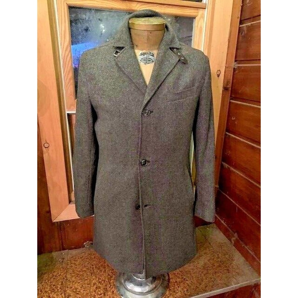 Cole Haan Herringbone Classic Over Coat Men's